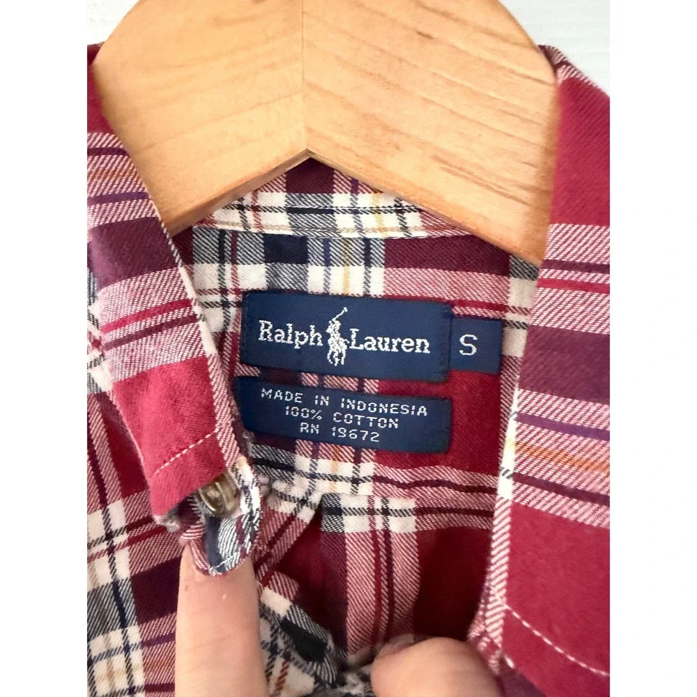 Ralph Lauren Boys Plaid Long‎ Sleeve Button Down Preppy Casual